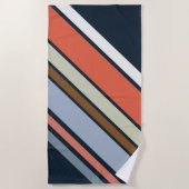 Diagonal Retro Design Streifen Strandtuch (Vorderseite)