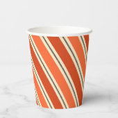 Diagonal Retro Orange Candy Strip Paper Cup Pappbecher (Rückseite)