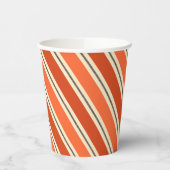 Diagonal Retro Orange Candy Strip Paper Cup Pappbecher (Links)