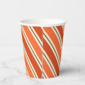 Diagonal Retro Orange Candy Strip Paper Cup Pappbecher (Rechts)