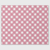 Diagonal rosa und Weißbüffel Kariert Geschenkpapier (Flach)