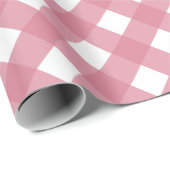 Diagonal rosa und Weißbüffel Kariert Geschenkpapier (Rolleneckpunkt)