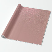 Diagonal Rose Gold Glitzer Gradient Ombre Geschenkpapier (Ungerollt)