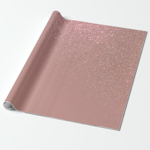 Diagonal Rose Gold Glitzer Gradient Ombre Geschenkpapier