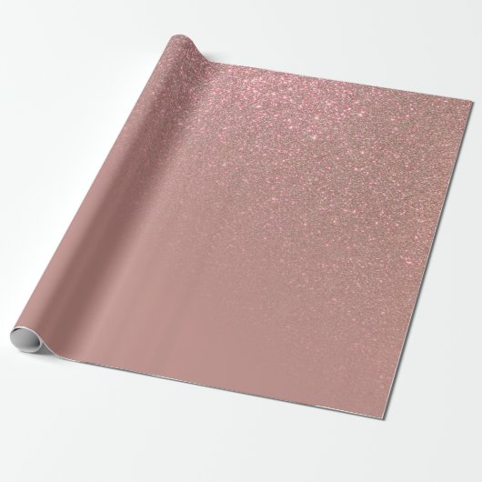 Diagonal Rose Gold Glitzer Gradient Ombre Geschenkpapier (Ungerollt)