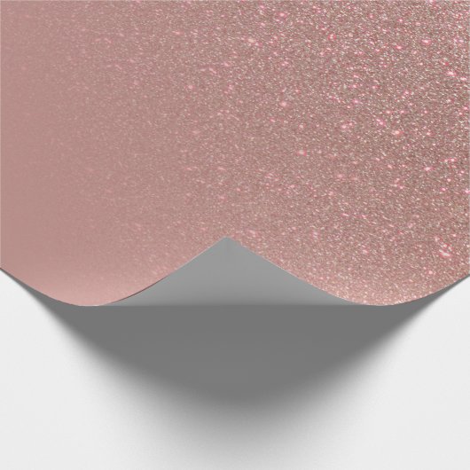 Diagonal Rose Gold Glitzer Gradient Ombre Geschenkpapier (Ecke)