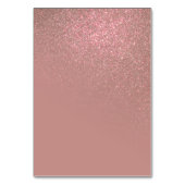 Diagonal Rose Gold Glitzer Gradient Ombre Tischnummer (Rückseite)