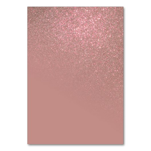 Diagonal Rose Gold Glitzer Gradient Ombre Tischnummer (Rückseite)