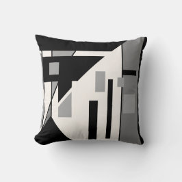 Diagonal Schwarz auf Weiß geometrisch Abstrakt Kissen