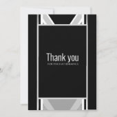 Diagonal schwarz, grau, metallisch gestreift danke (Vorderseite)