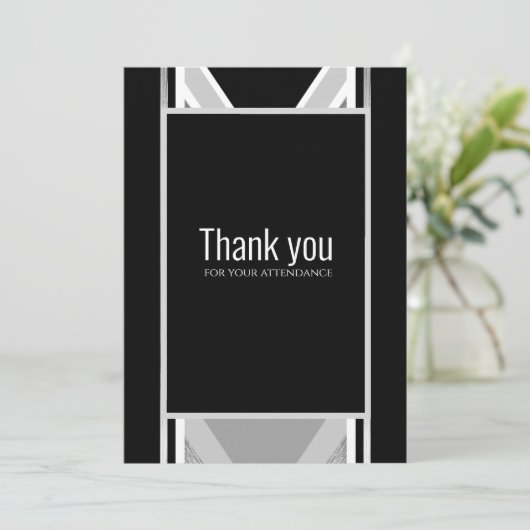 Diagonal schwarz, grau, metallisch gestreift danke (Stehend Vorderseite)