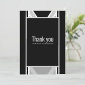Diagonal schwarz, grau, metallisch gestreift dankeskarte (Stehend Vorderseite)