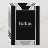 Diagonal schwarz, grau, metallisch gestreift dankeskarte (Vorne/Hinten)