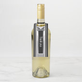 Diagonal, schwarz, grau, metallisch gestreift flaschenanhänger (Auf Flasche)