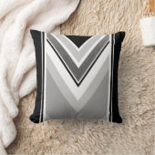 Diagonal, schwarz, grau, metallisch gestreift kissen (Decke)