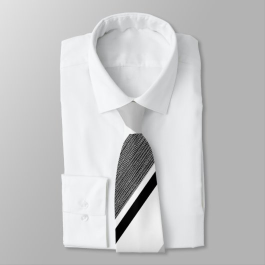 Diagonal, schwarz, grau, metallisch gestreift krawatte (Gebunden)