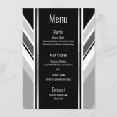 Diagonal schwarz, grau, metallisch gestreift menükarte (Vorderseite)