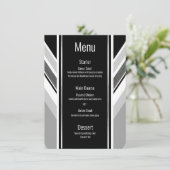 Diagonal schwarz, grau, metallisch gestreift menükarte (Stehend Vorderseite)
