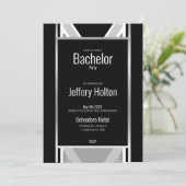 Diagonal schwarz, grau, metallisch gestreift rette save the date (Stehend Vorderseite)