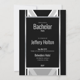 Diagonal schwarz, grau, metallisch gestreift rette save the date