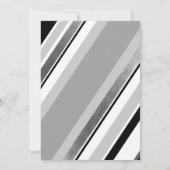 Diagonal schwarz, grau, metallisch gestreift save the date (Rückseite)
