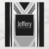 Diagonal, schwarz, grau, metallisch gestreift weinetikett (Einzelnes Label)