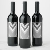 Diagonal, schwarz, grau, metallisch gestreift weinetikett (Flaschen)