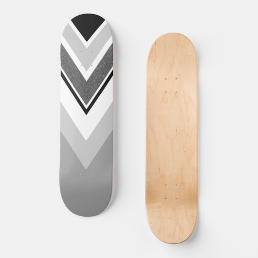 Diagonal schwarz, grau Streifen Skateboard (Vorderseite)