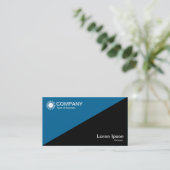 Diagonal - Schwarz mit Blau 006699 Visitenkarte (Stehend Vorderseite)