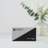 Diagonal - Schwarz mit Grau Visitenkarte (Stehend Vorderseite)