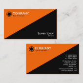 Diagonal - Schwarz mit Orange FF6600 Visitenkarte (Vorne/Hinten)