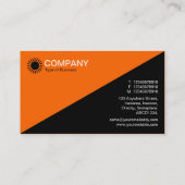 Diagonal - Schwarz mit Orange FF6600 Visitenkarte (Rückseite)