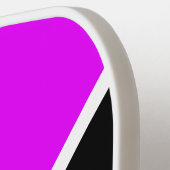 Diagonal Schwarz-Rosa-Streifen auf Weiß Pickleball Schläger (Linke Seite)