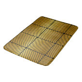 Diagonal Schwarz Streifen Gold Blätter Textur Bath Badematte (Schrägansicht)