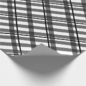Diagonal Schwarz-weiß Kariertes Muster Weihnachtsg Geschenkpapier (Ecke)