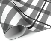 Diagonal Schwarz-weiß Kariertes Muster Weihnachtsg Geschenkpapier (Rolleneckpunkt)