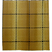 Diagonal Schwarzer Streifen Gold Leaf Texturvorhan Duschvorhang (Vorderseite)