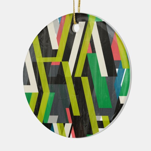 Diagonal-Slipstream-Muster Keramik Ornament (Links)