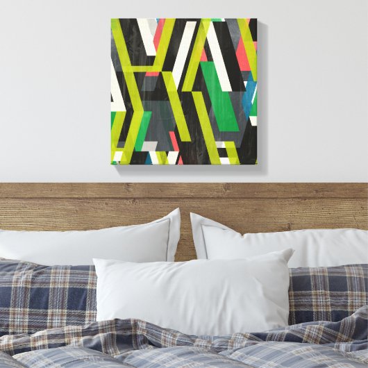 Diagonal-Slipstream-Muster Leinwanddruck (Insitu (Schlafzimmer))