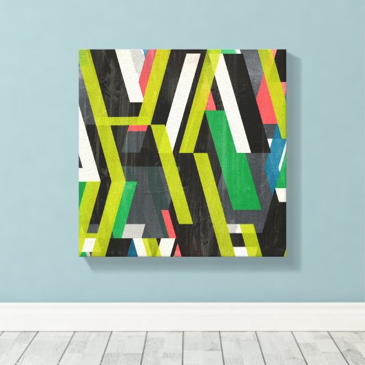 Diagonal-Slipstream-Muster Leinwanddruck (Insitu (Holzboden))