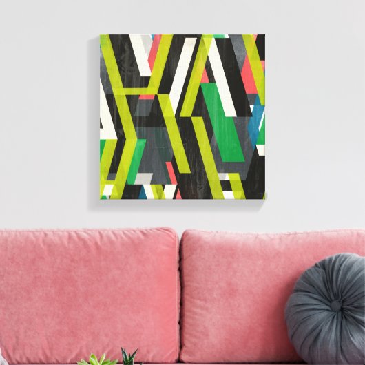 Diagonal-Slipstream-Muster Leinwanddruck (Insitu (Wohnzimmer))