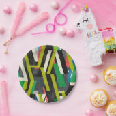 Diagonal-Slipstream-Muster Pappteller (Party)