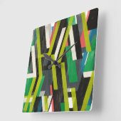 Diagonal-Slipstream-Muster Quadratische Wanduhr (Winkel)