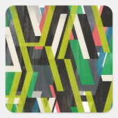 Diagonal-Slipstream-Muster Quadratischer Aufkleber (Vorderseite)