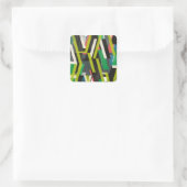 Diagonal-Slipstream-Muster Quadratischer Aufkleber (Tasche)
