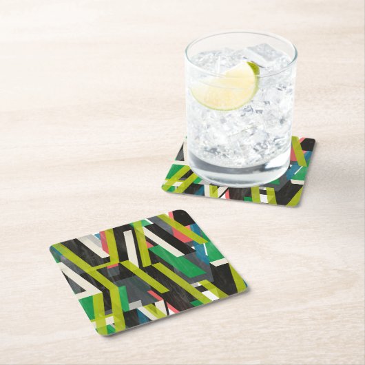 Diagonal-Slipstream-Muster Rechteckiger Pappuntersetzer (Vor Ort)