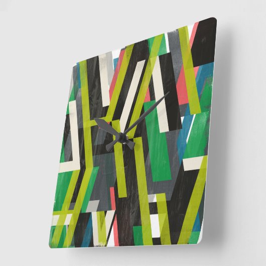 Diagonal Slipstream Pattern Quadratische Wanduhr (Winkel)