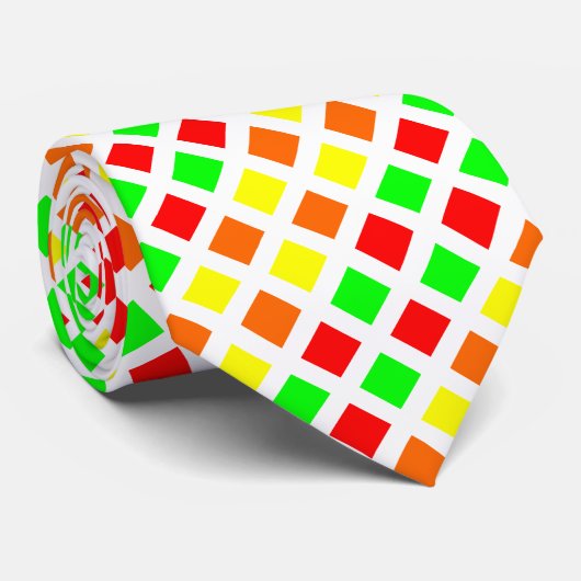 Diagonal Squares - Spectrum 02 Neck Tie Krawatte (Gerollt)