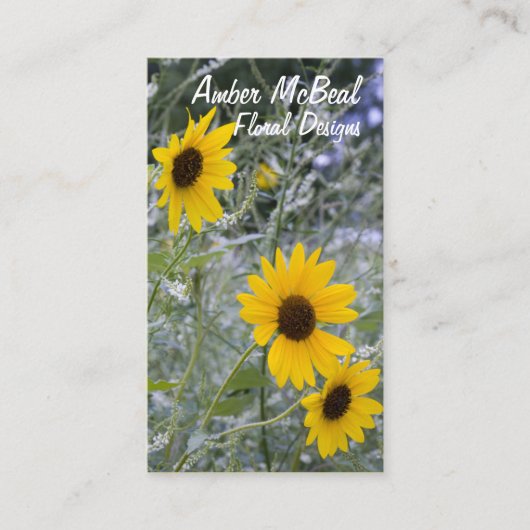 Diagonal Stack Sonnenblumen Visitenkarte (Vorderseite)