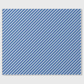 Diagonal-Streifen in tiefblau und weiß Geschenkpapier (Flach)